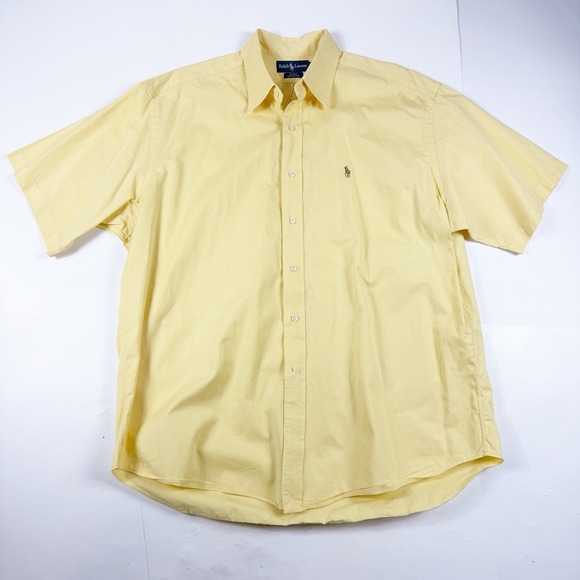 Ralph Lauren Other - Ralph Lauren Polo Mens XL Blake Yellow Short Sleeve Dress Shirt 100% Cotton